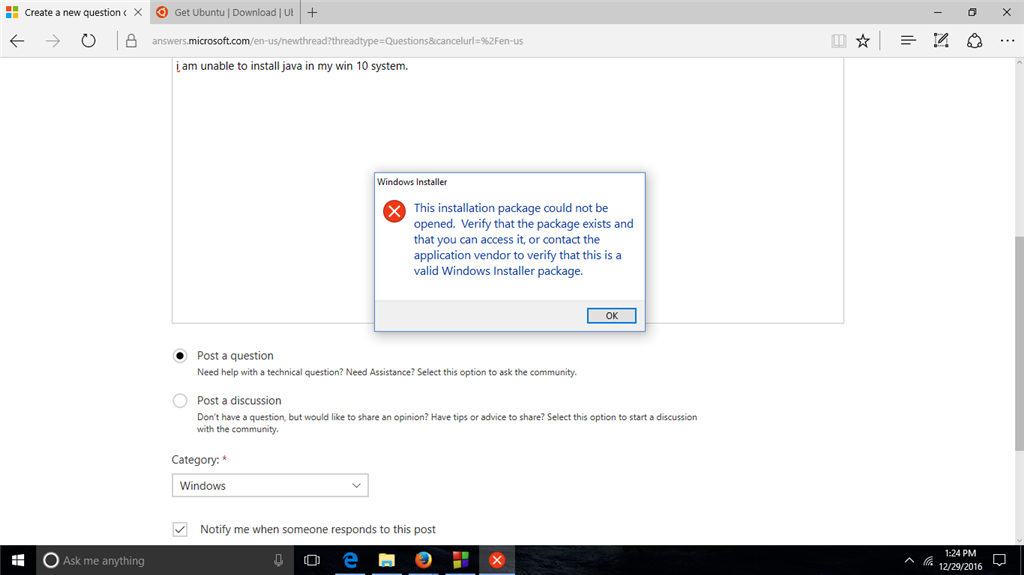 unable to install java - Microsoft Community