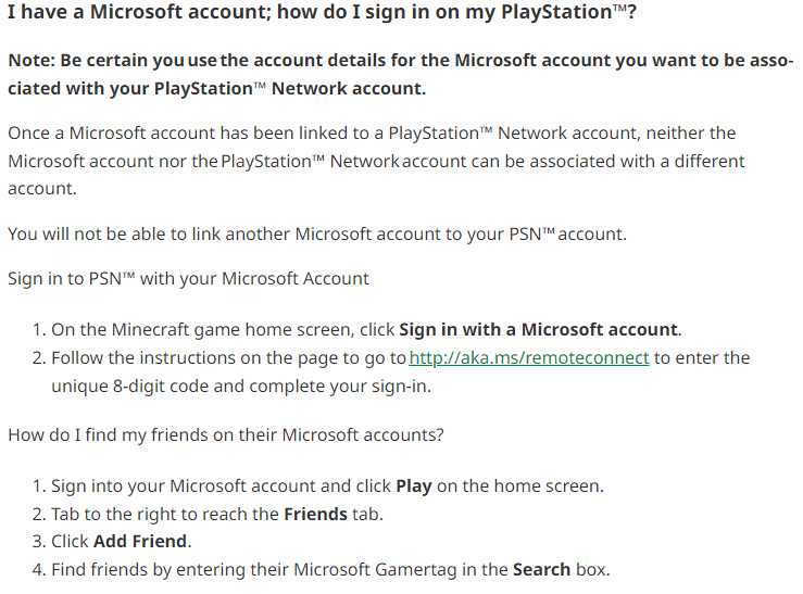 Unlinking Microsoft account from Minecraft on PlayStation (PS4 or PS5) -  Microsoft Community