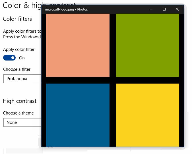 How to change the colours using colour filters in Windows 10