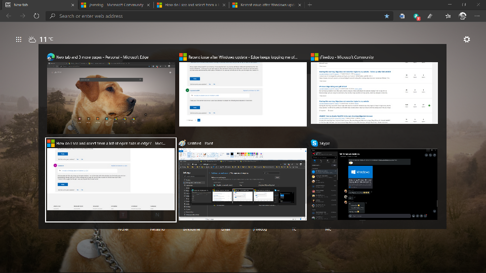 How do i see and select from a list of open tabs in edge microsoft community