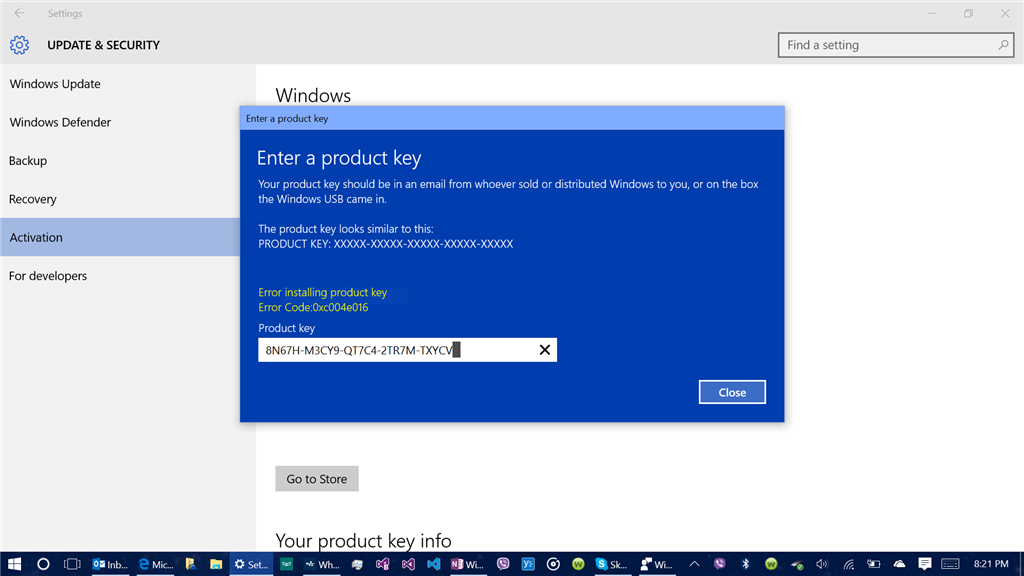 Build 10525. Still Cannot Activate Win10 Build 10525. I Had The Same 