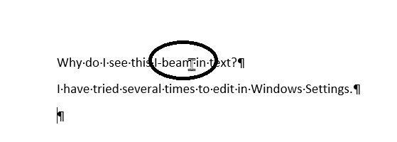 Text Cursor in Word - Microsoft Community