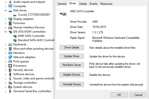 Do I Use The Standard Ms Sata Ahci Controller Driver Or The Amd Sata