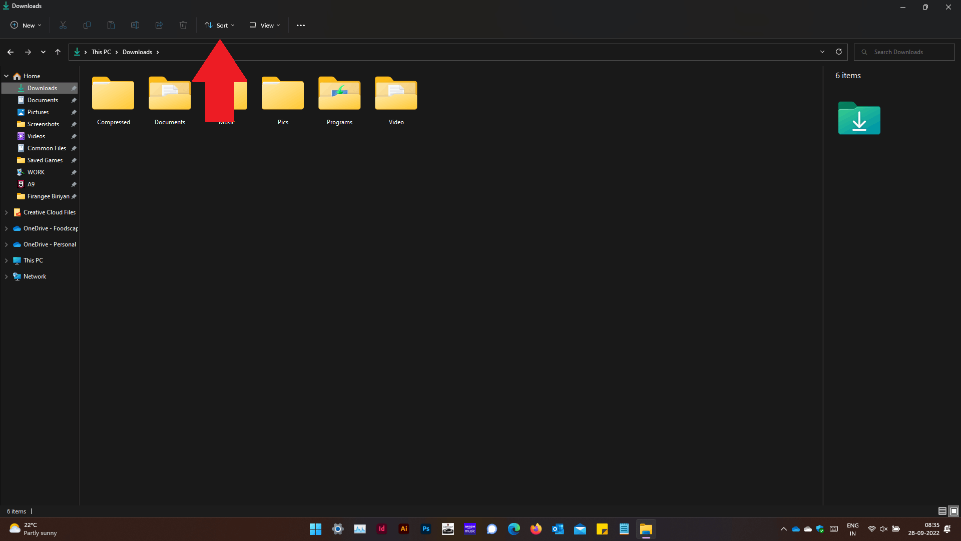 Folder/File Sort Button Greyed Out In Explorer - Microsoft Community