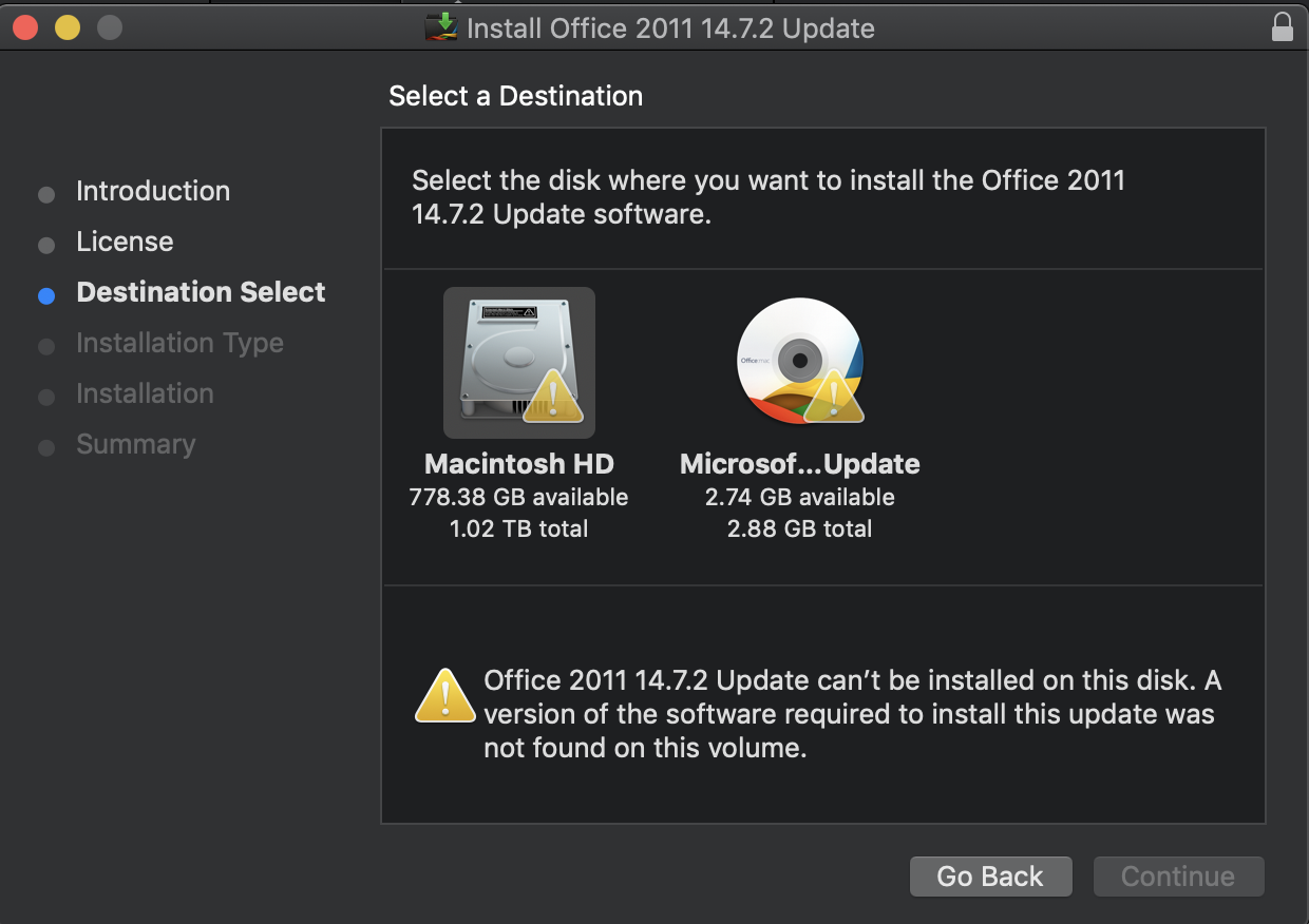 Unable To Update My Office For Mac 2011 Software Error Says