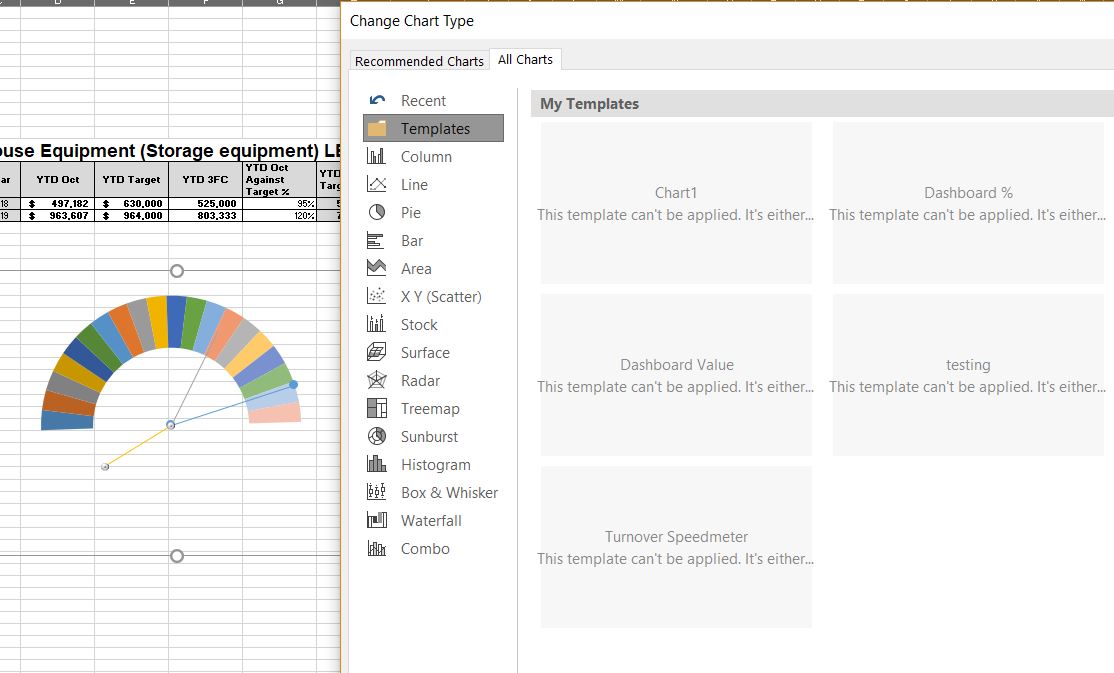 Cannot Select Chart Template - Microsoft Community