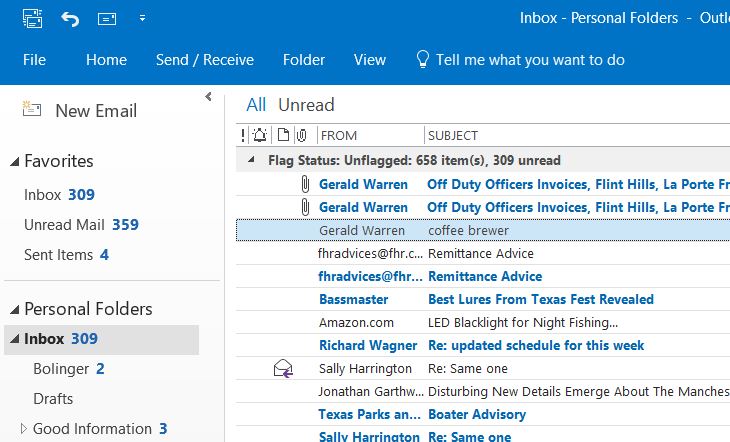 why are my emails not in my inbox