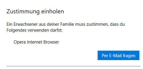 Microsoft Family-Features sperrt Opera