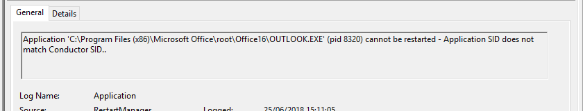 Outlook crashing - Office 365 Business Retail 2016 32-bit 