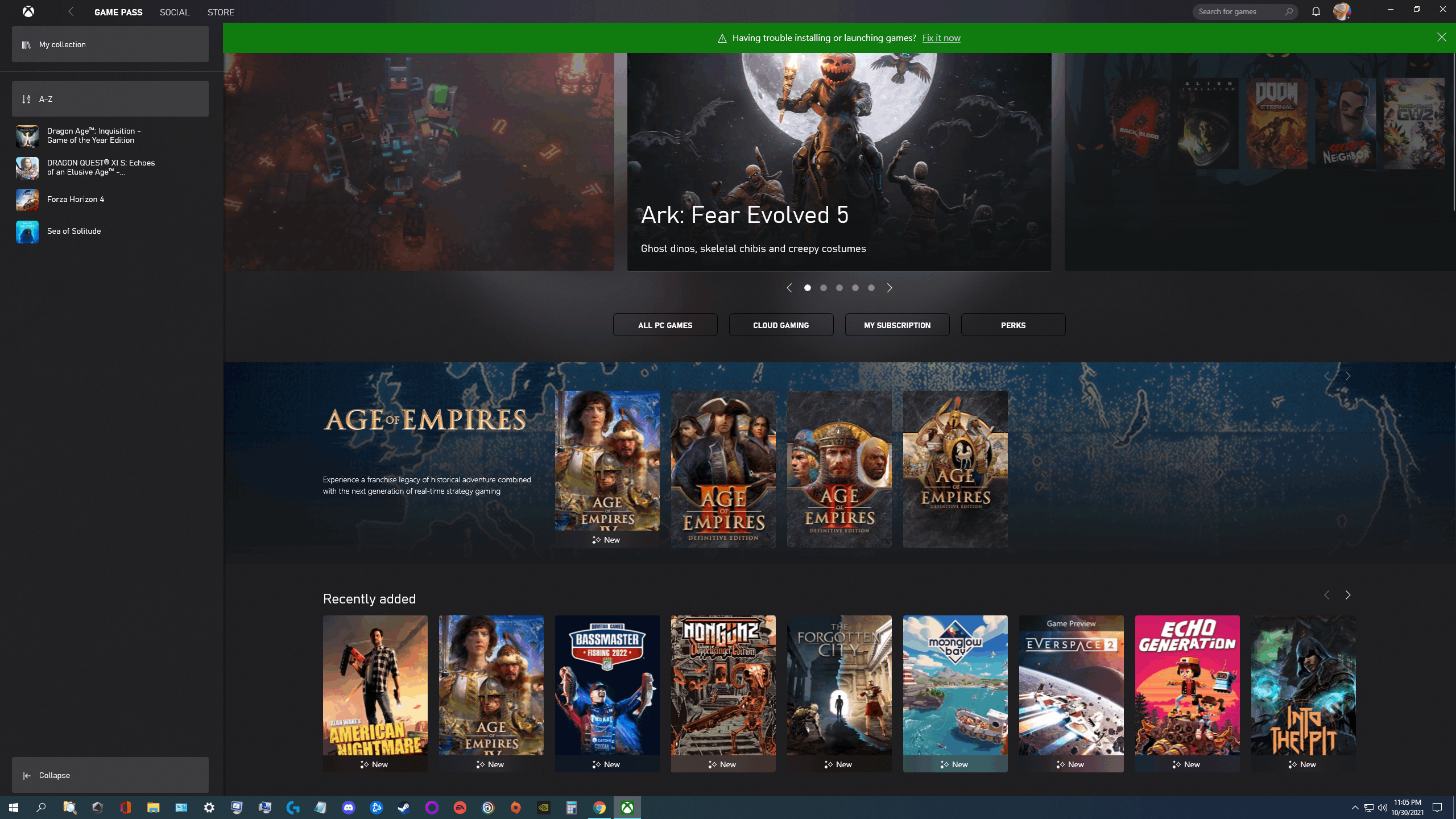 Microsoft store store gaming services