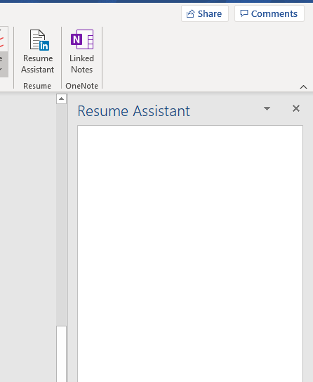 word resume assistant not working