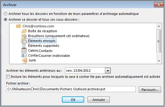 Dossiers Archivage Outlook - Communauté Microsoft