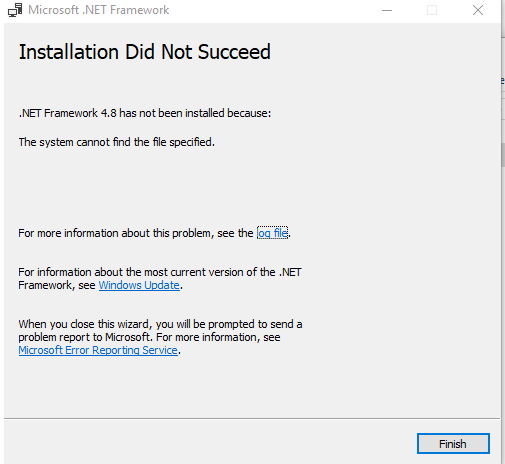 Installation did not complete successfully see the ide log for details что делать