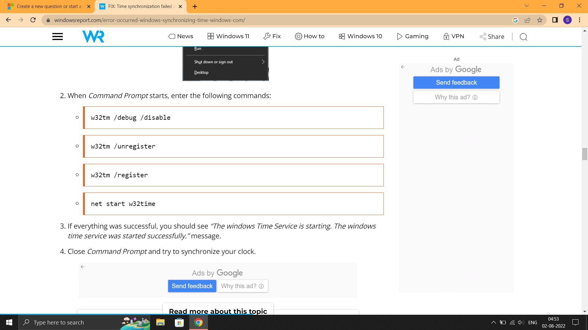 Failed to Sync the Time. - Microsoft Community