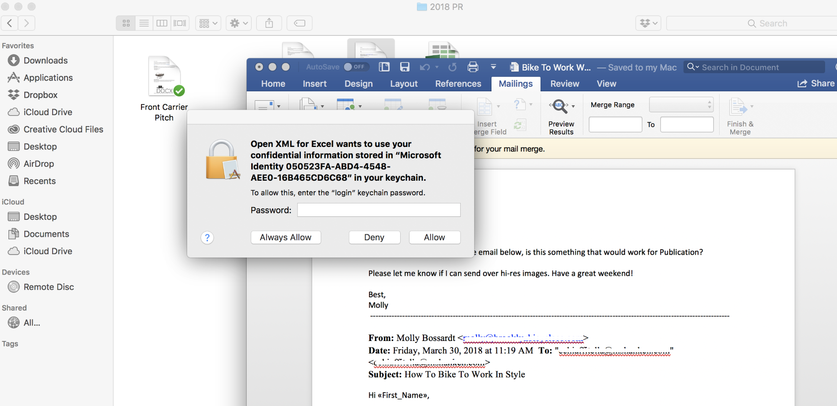 Mail Merge on New Macbook Pro - Microsoft Community