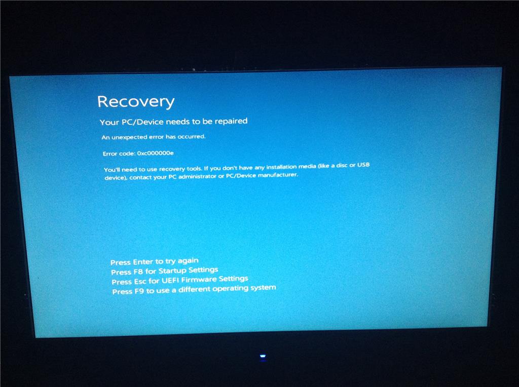 Your pc device needs to be repaired. Recovery на компьютере. Ошибка на компьютере Recovery. Рекавери ПК. Ошибка Recovery your PC needs to be Repaired.