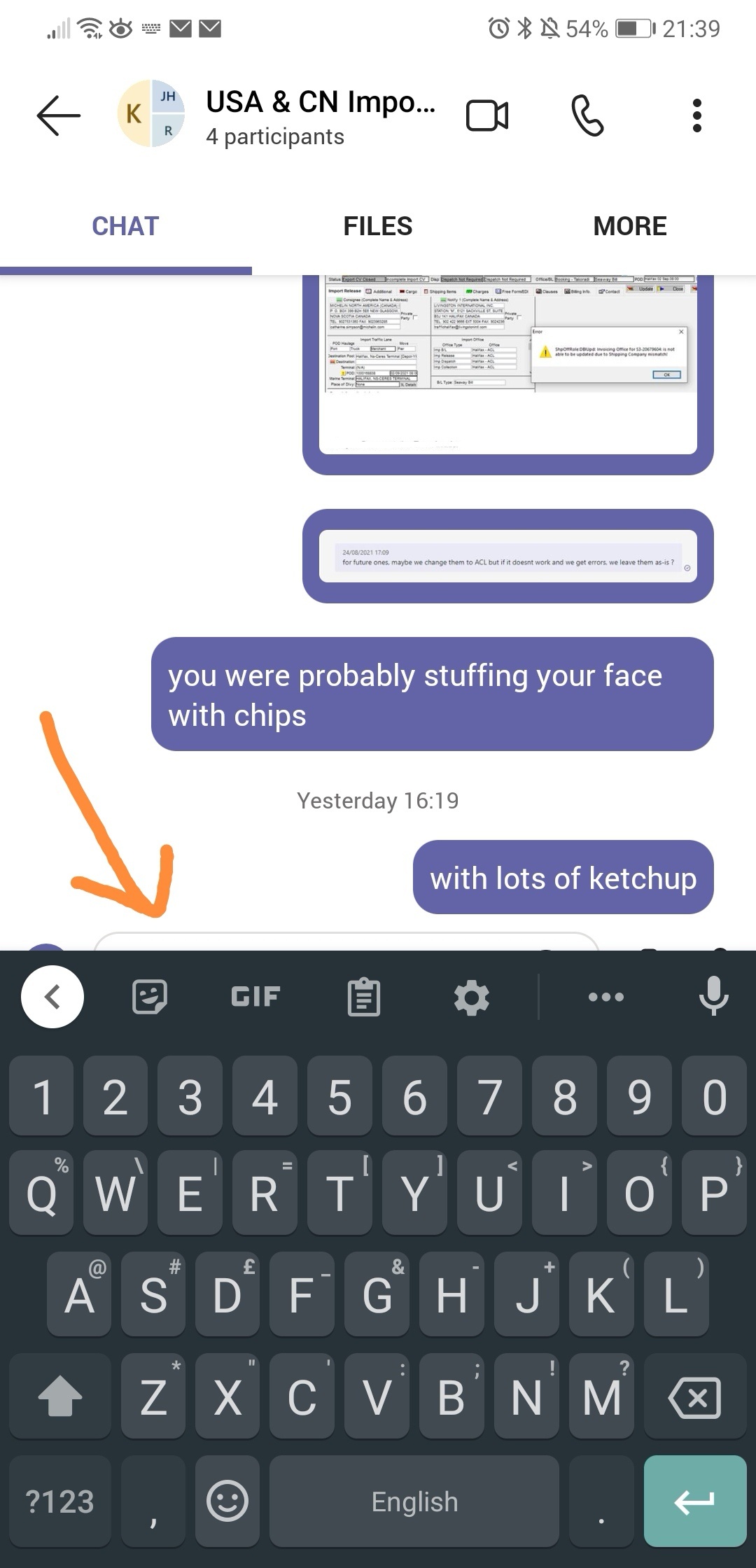 Seen text chat