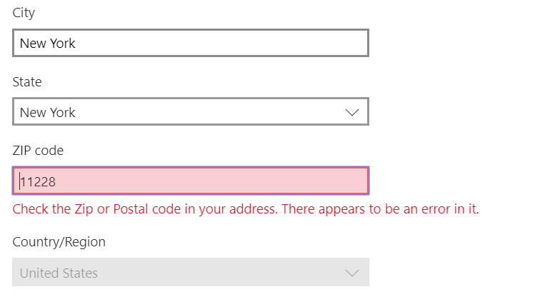 Please enter a valid zip or postal code что делать