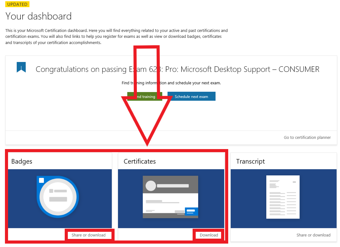 Certification Doesn't Show In My Dashboard - Training, Certification ...