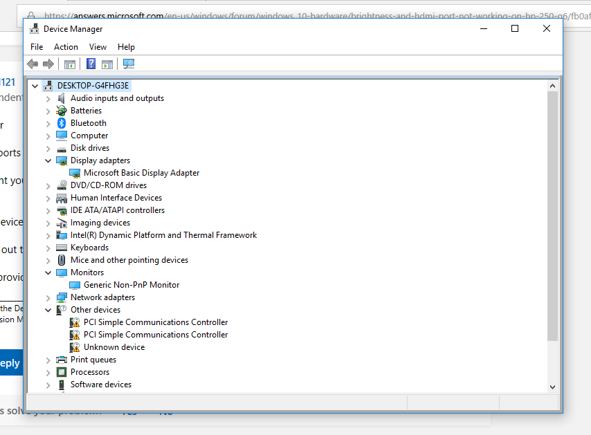 Brightness And Hdmi Port Not Working On Hp 250 G6 Notebook Pc Microsoft Community