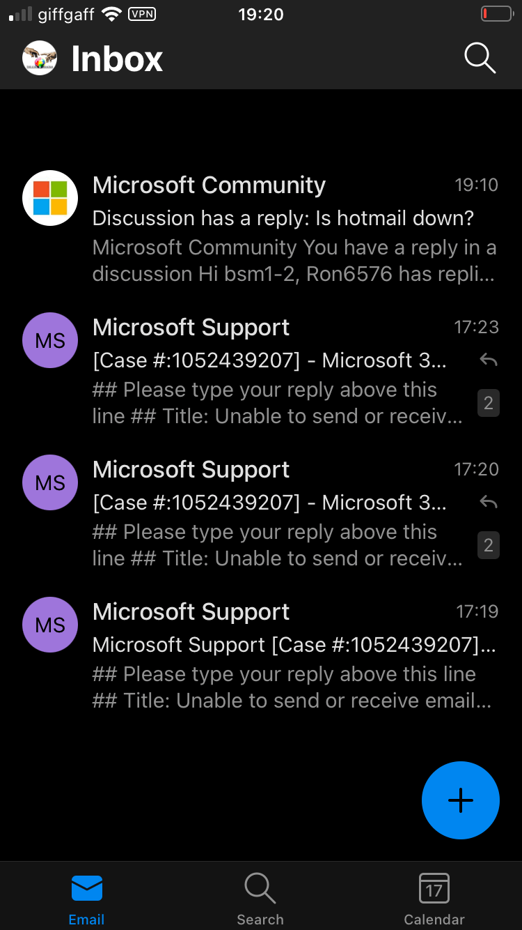 Is hotmail down? Microsoft Community