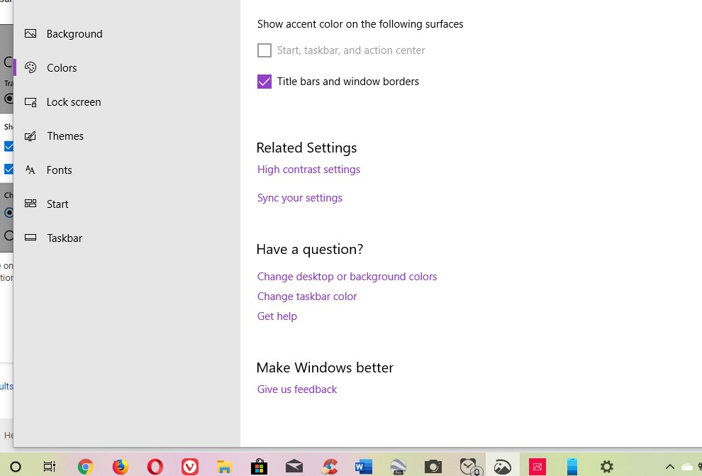 Cannot change color of Windows Taskbar - Microsoft Community