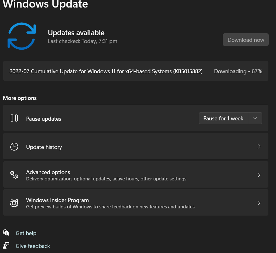 2022-07 Cumulative Update for Windows 11 for x64-based Systems ...