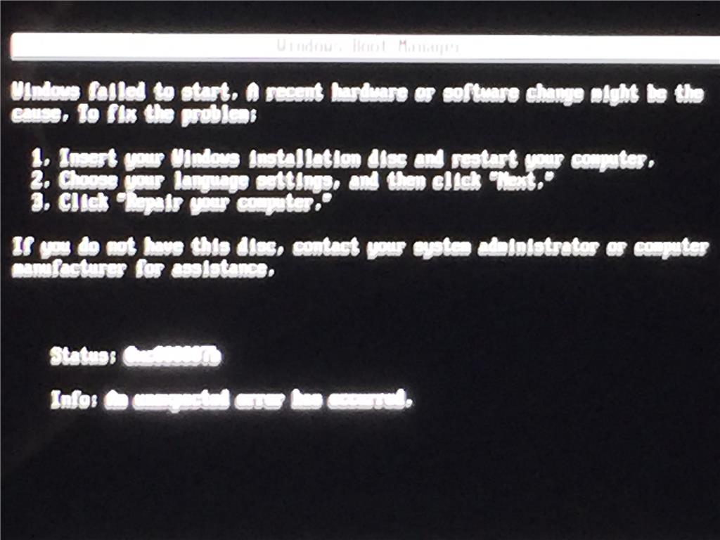 Post Windows Updates > Surface Book Won't Boot > Boot Error 0xc000007b ...