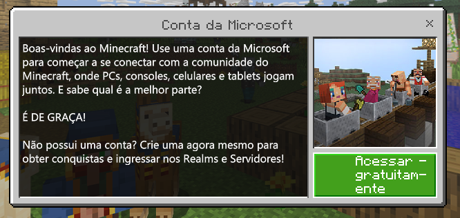 Contas da Microsoft e do Minecraft