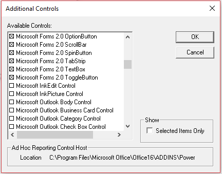 Microsoft monthview control 6 0 excel 2007 missing point