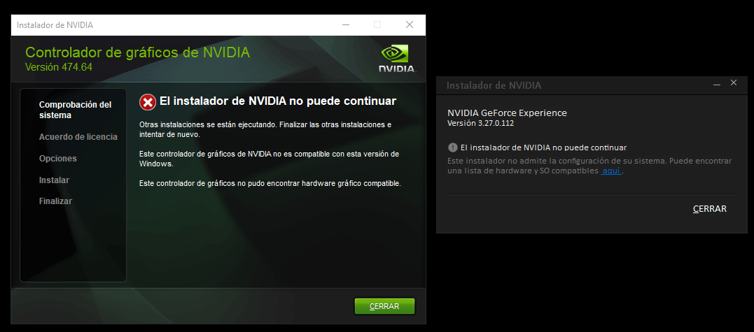 Este controlador de graficos de nvidia no es compatible con esta version de windows hot sale