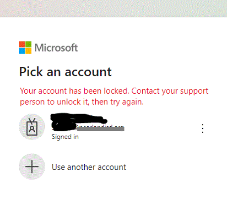 Your account has been locked - Microsoft