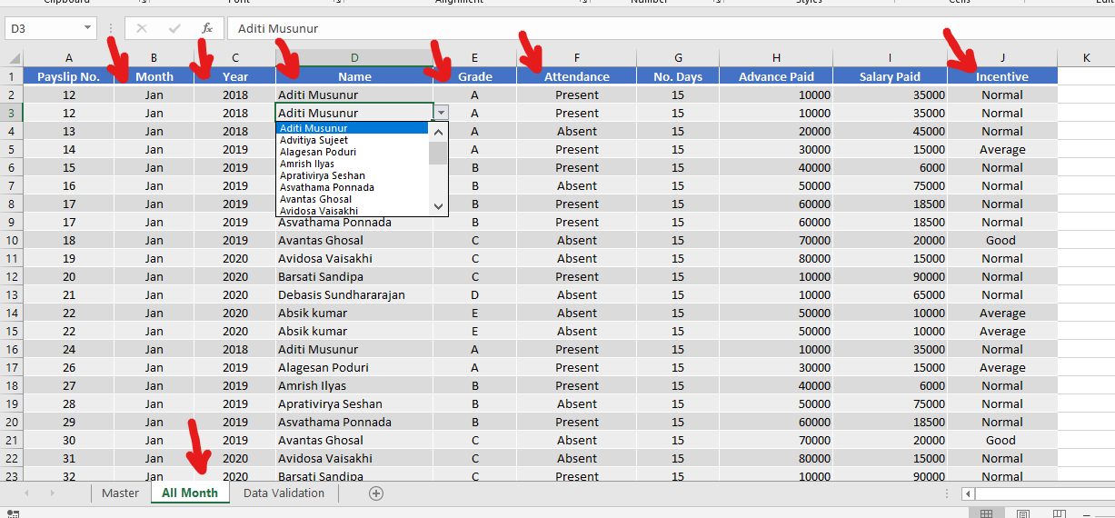 Filter data from Drop down List - Microsoft Community