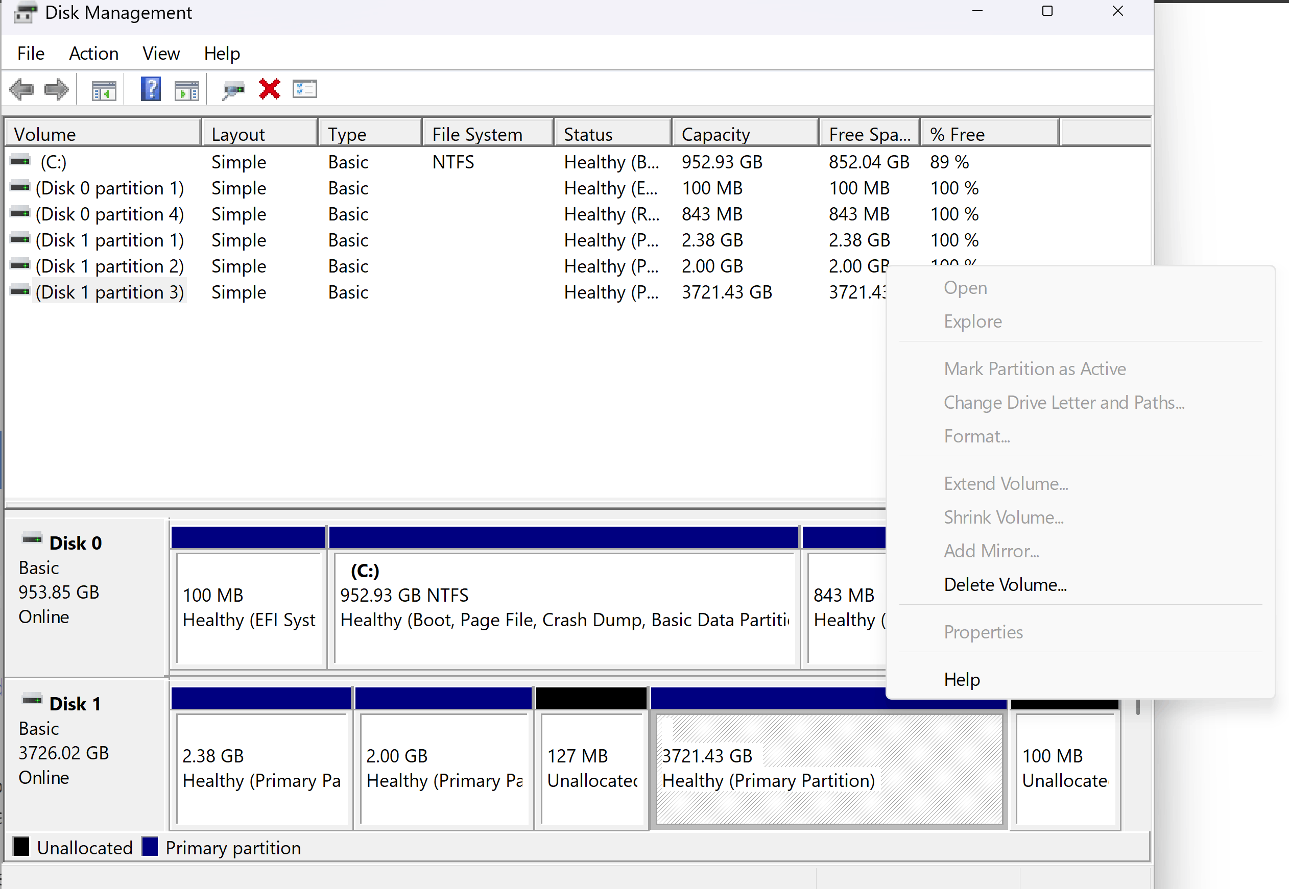 Drive showing in Disk management, options greyed out but can't access ...