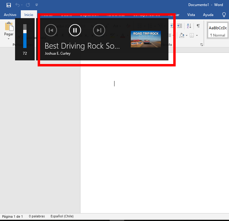 Windows 10 • Barra de sonido aparece con un recuadro con el nombre