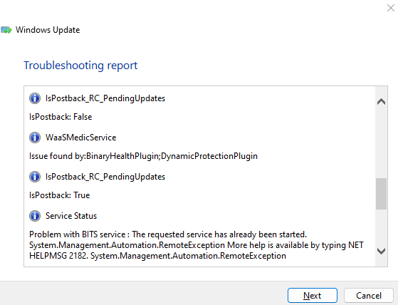 Check For Windows Update Issues Detected - Microsoft Community