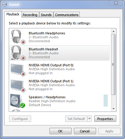 Windows 7 Bluetooth Headset Grayed Out In Sound How do I turn