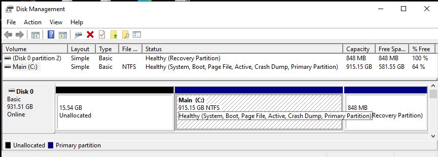 Can't get rid of wasteful partition at start of disk - Microsoft Community