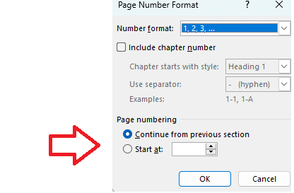 word document table of contents page numbers wrong