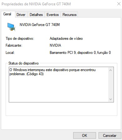 Problema driver discount nvidia windows 10