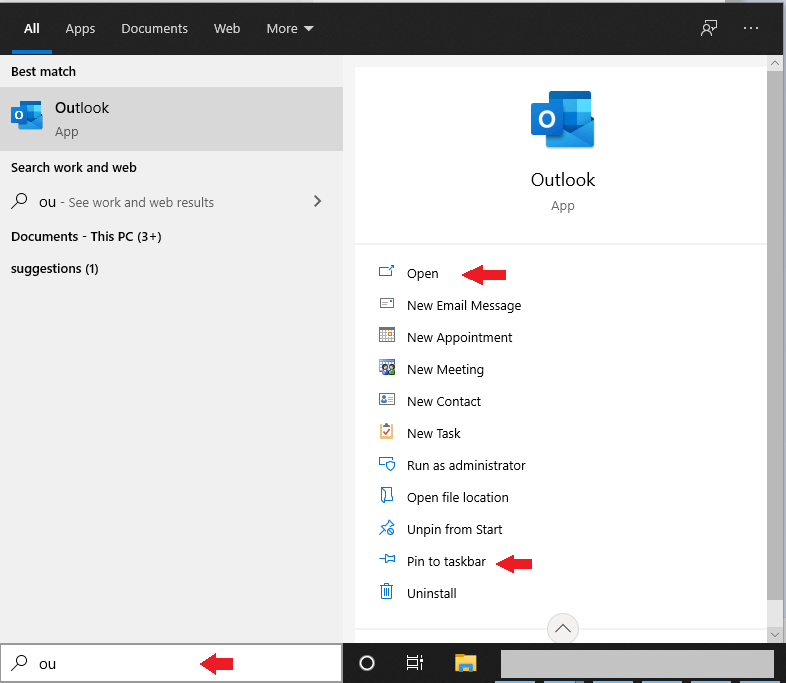 Can't open Outlook from Taskbar - Microsoft Community