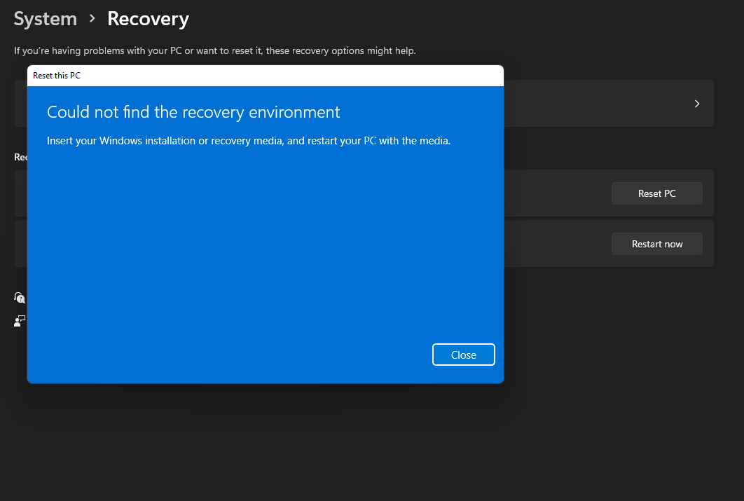 Cant Reset Windows 11 - Microsoft Community