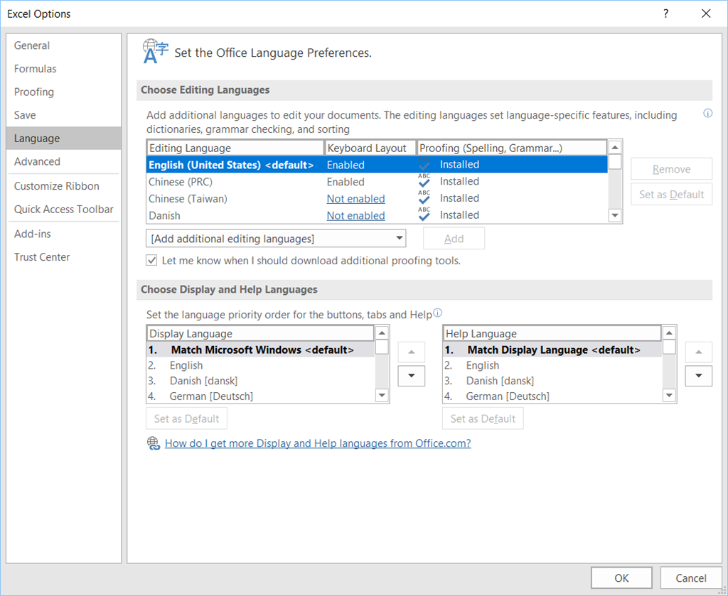 Excel direction and language - Microsoft Community