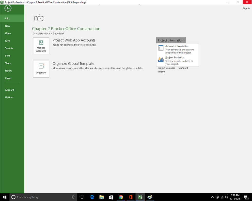 Microsoft Project 16 Is Constantly Crashing Microsoft Community