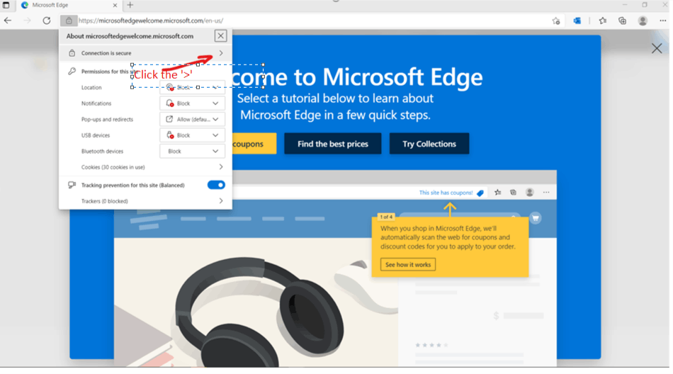 How do I check the validity of an SSL certificate on the MS Edge