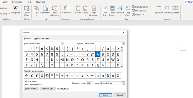 Office 365 Word issue - Symbol Menu doesn't pop up - Microsoft Community