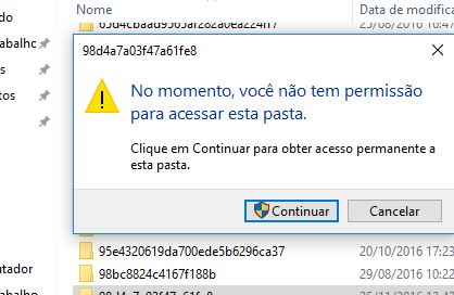 Não consigo excluir pastas mesmo sendo o administrador - Windows 10 - Clube  do Hardware