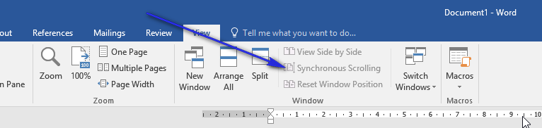 Sychronous scrolling in word - Microsoft Community