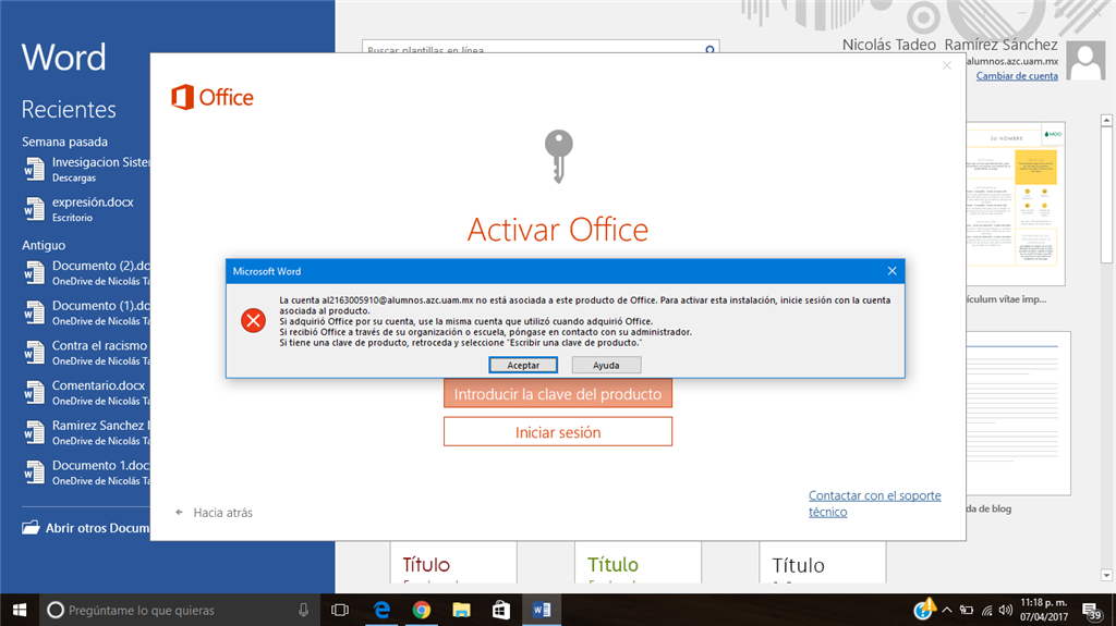 Office 365 para estudiantes - No puedo activar mi Office - Microsoft  Community