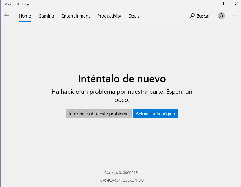 Error Microsoft Store Hubo Un Problema De Nuestro Lado Inténtelo Mas Microsoft Community 9501